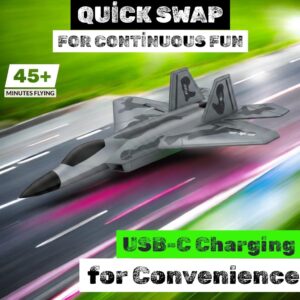 Akargol Rc Plane Jet Extra 3 Battery, Remote Control Airplane 2025 Christmast Gift- New Planes Model Led Light Aircraft Fighter Army Toy with Easy to Flying Toys for Boys and Girls