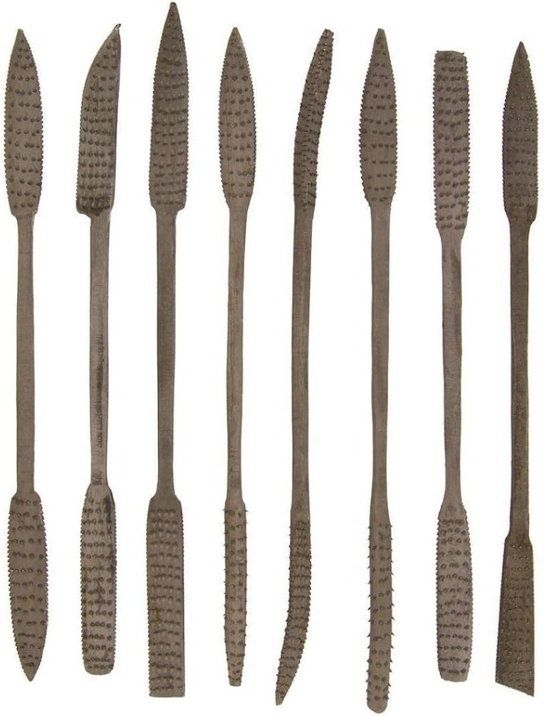 SE Heavy Wood Rasp Riffler File Set – Assorted Files for Rasp Cuts – Wood Shaping Tool – Set of 8 Pcs – 7408WFR