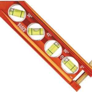 Klein Tools 935R Level, 9-Inch Magnetic Aluminum Torpedo Level with 0/45/90 Degree Vials and V-groove, Tapered Nose