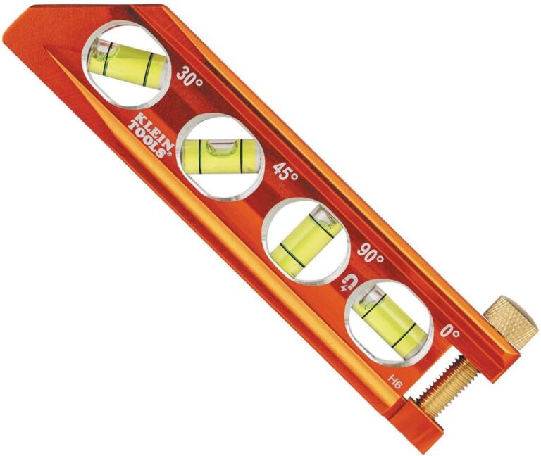 Klein Tools 935R Level, 9-Inch Magnetic Aluminum Torpedo Level with 0/45/90 Degree Vials and V-groove, Tapered Nose