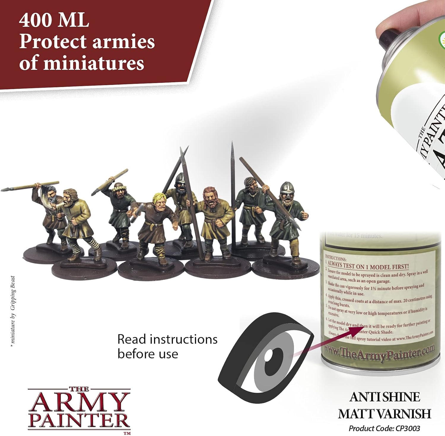 The Army Painter Anti Shine Matt Varnish for Miniature Painting - Acrylic after Quickshade Protector Spray Varnish for Miniatures, 400ml - Image 4
